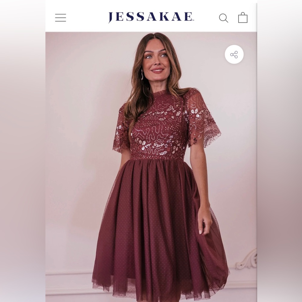 NWT JessaKae Memory Lane Plum Dress SIZE SMALL